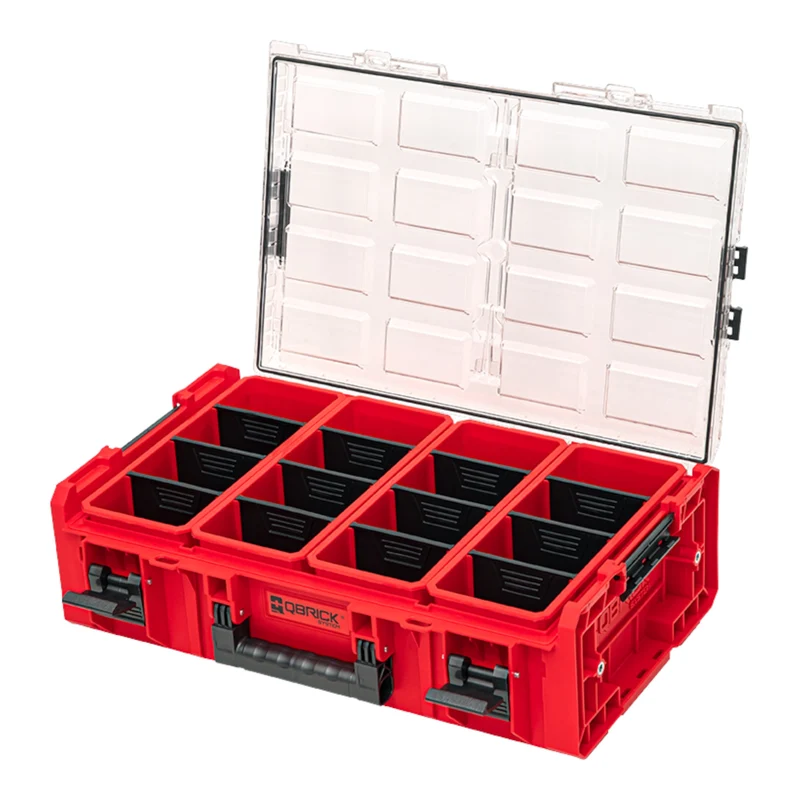 Qbrick System ONE Organizer 2XL 2.0 RED ULTRA HD Custom + ONE Connect-Adapter 582 x 387 x 172 mm 19,5 l stapelbar IP66