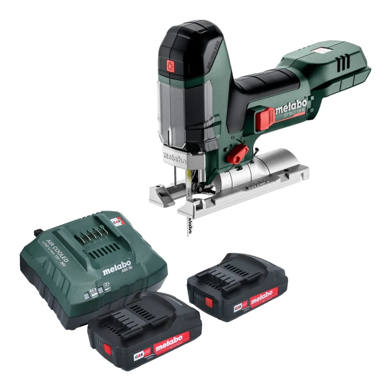 Metabo ST 18 LT 130 BL Akku Stichsäge 18 V 130 mm Brushless + 2x Akku 2,0 Ah + Ladegerät