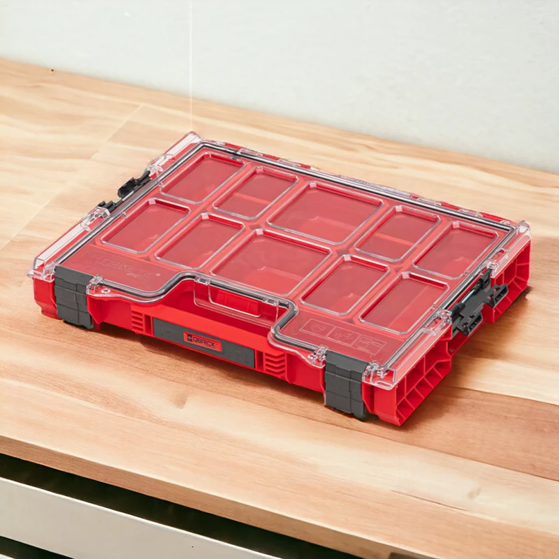 Qbrick System PRO Organizer 200 RED ULTRA HD stapelbar 450 x 358 x 79 mm 6 l IP54 mit 8 Inlays