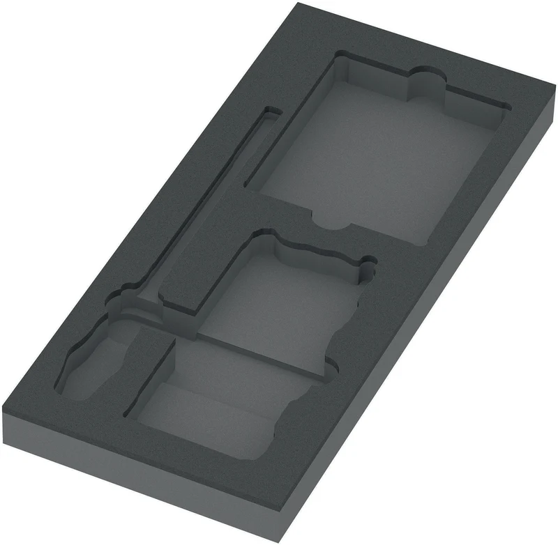 WERA Schaumstoffeinlage leer – Ersatz für WERA 9750, 2-farbig, 172 x 30 x 392 mm