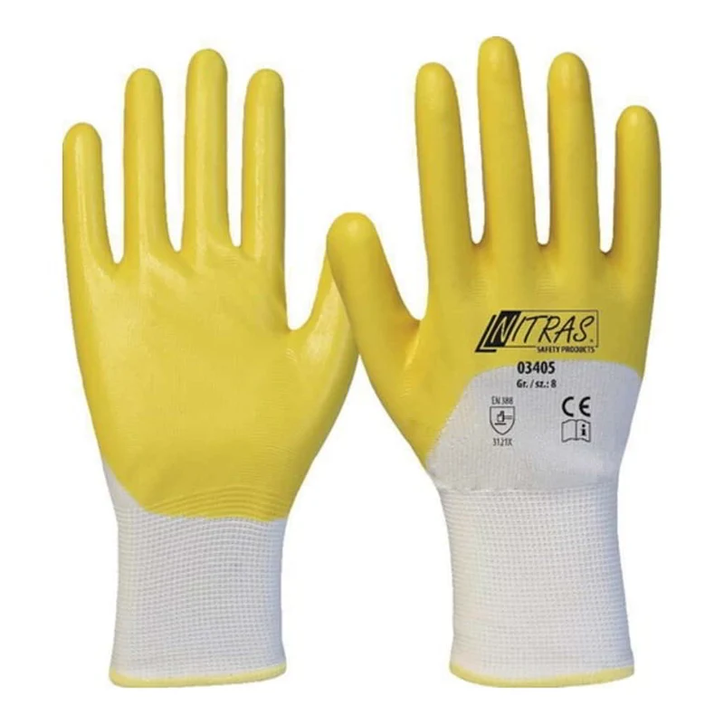 NITRAS Handschuhe 03405 Größe 9 weiß/gelb 12 Paar ( 8000636644 )