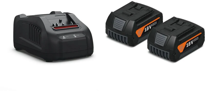 FEIN Akku-Starter-Set GBA 18V 5.0Ah AS 18V 5Ah – 2 Akkus + Ladegerät GAL 1880 CV