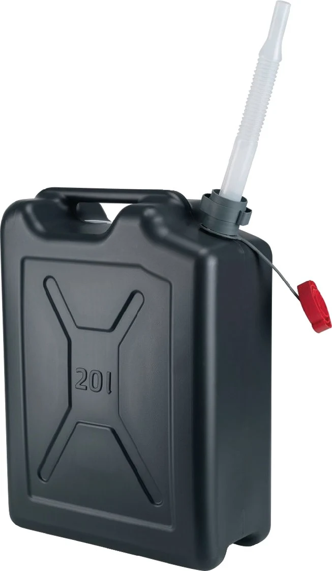 PRESSOL Kraftstoffkanister 20 l schwarz HDPE – BAM/UN-zugelassen mit Flexauslauf
