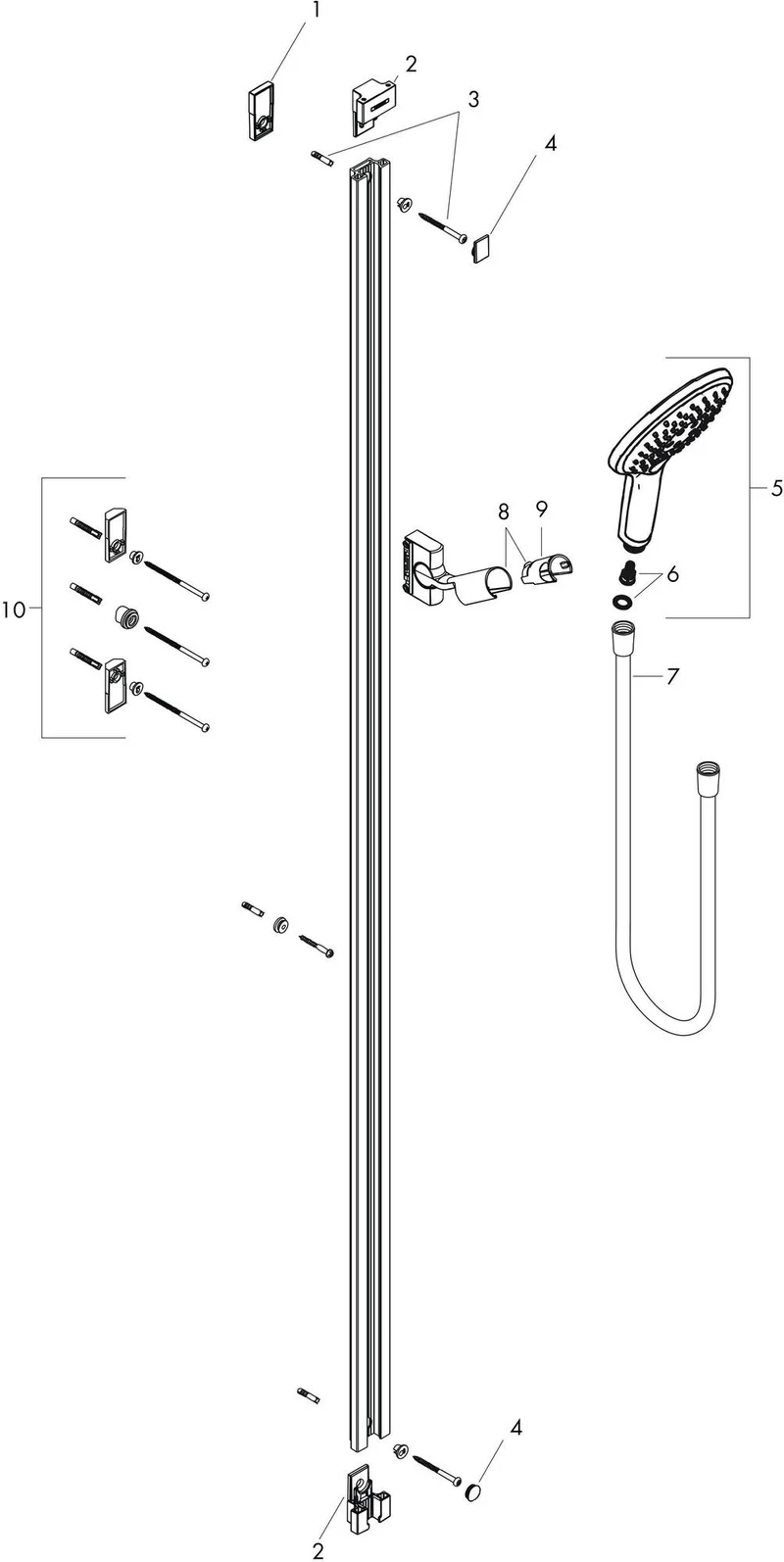 HANSGROHE Raindance Select S 150 3jet Brauseset mit Unica 900 mm