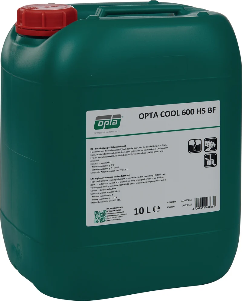 OPTA Cool 600 HS BF Hochleistungskühlschmierstoff wassermischbar 10 l Kanister
