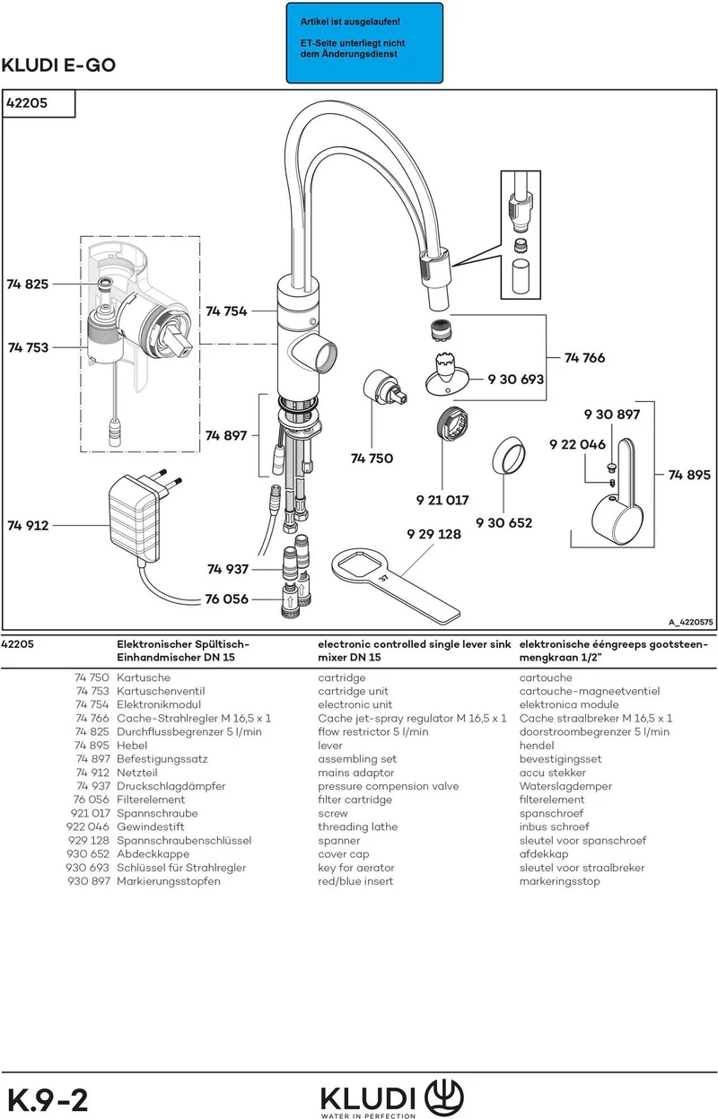 Kludi SPT-EHM E-GO DN 15 vc