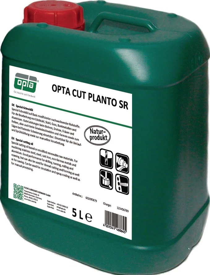 OPTA Spezialschneidöl Cut Planto SR 5 l Kanister – Ester-Basis für Aluminium, Edelstahl und Stahl