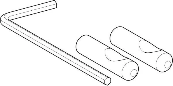 GEBERIT Set Bolzen für Wand-WC und Wandbidet WB9N – 2 Stück inkl. Innensechskantschlüssel