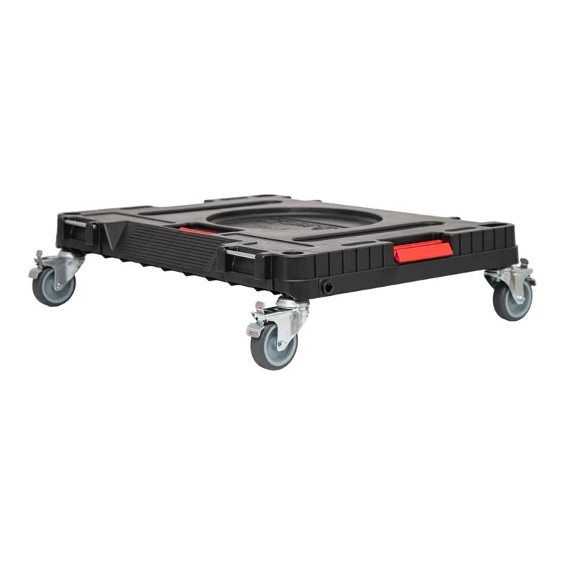 Qbrick System ONE Transport Platform 2.0 Workshop 625 x 503 x 160 mm 120 kg mit Schwenkrädern aus Metall und Bremse