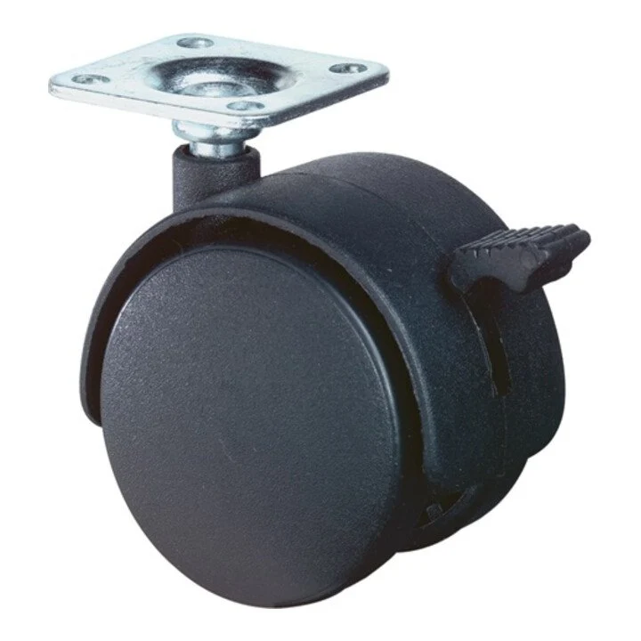 BS ROLLEN Kunststoffdoppelrolle mit Feststeller Rad-Ø 50 mm Tragfähigkeit 40 kg ( 3000275089 )