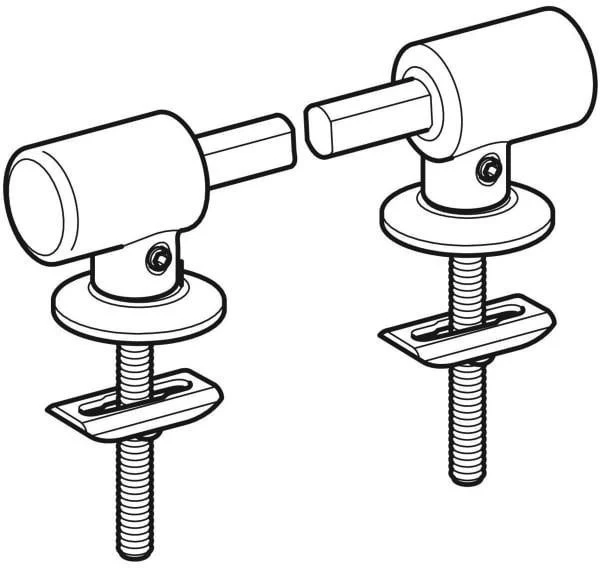 Geberit Set Scharniere für WC-Sitz mit Absenkautomatik, verchromt – Befestigung von oben