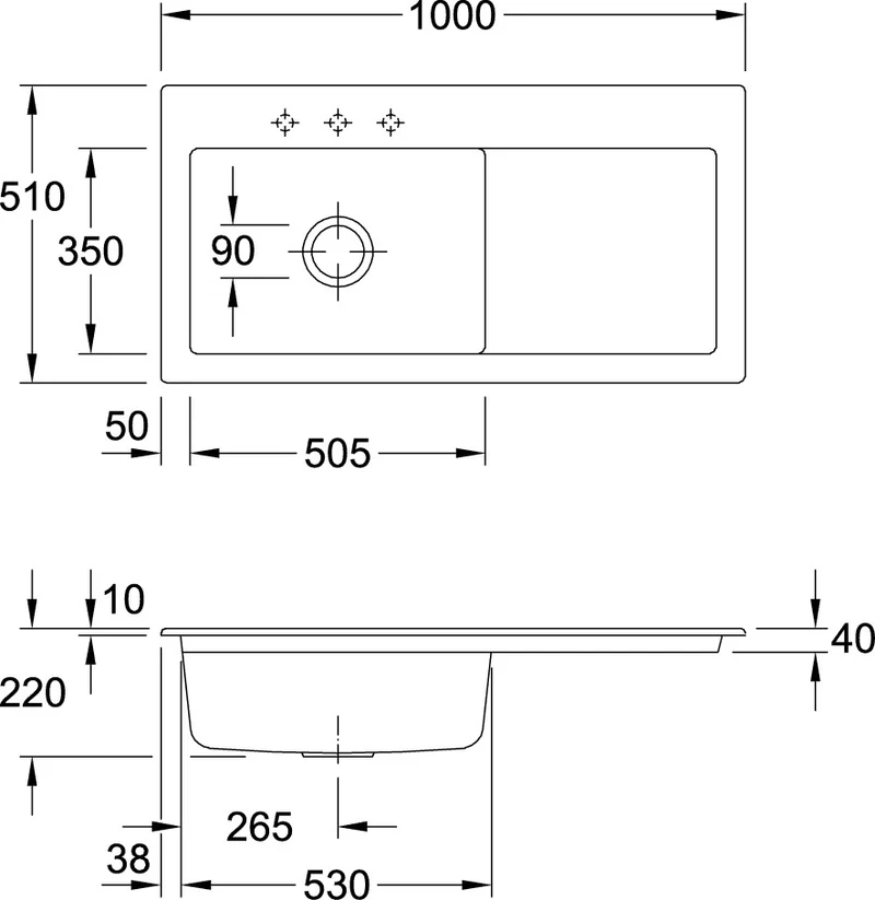 VILLEROY & BOCH Spüle SUBWAY 60 XL 1000x510mm Be