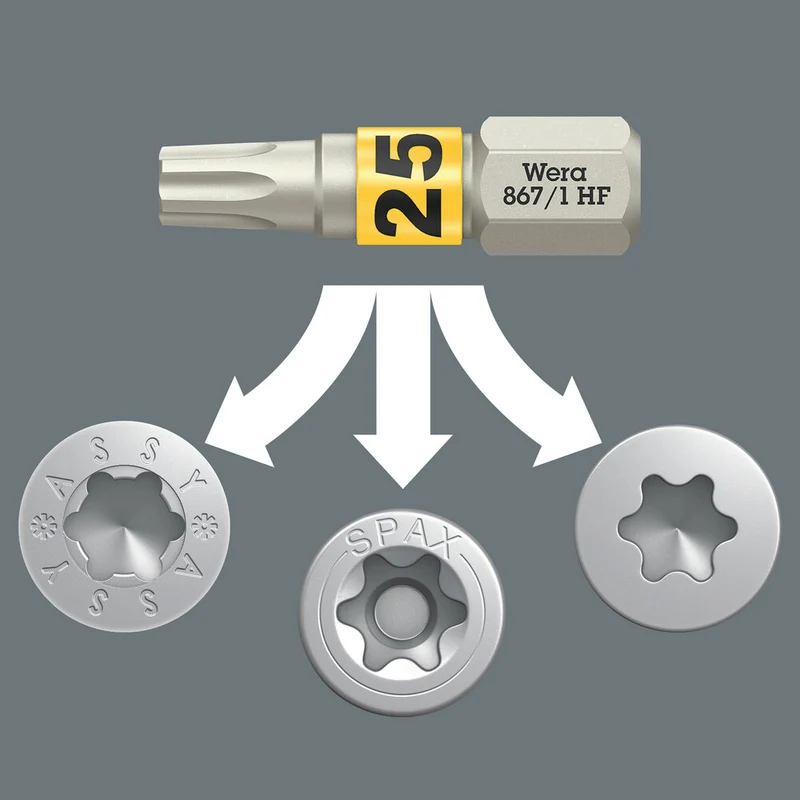 WERA Bit 867 TORX® HF 1/4 ″ TX 15 Länge 25 mm 10 Stück ( 8002899411 )