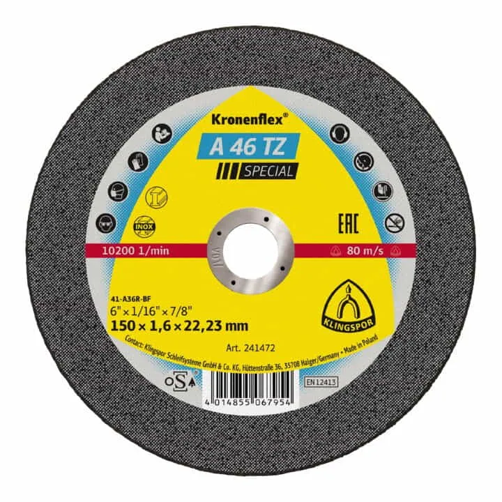 KLINGSPOR Trennscheibe A 46 TZ Special D150x1,6mm gerade 25 Stück ( 8000353743 )