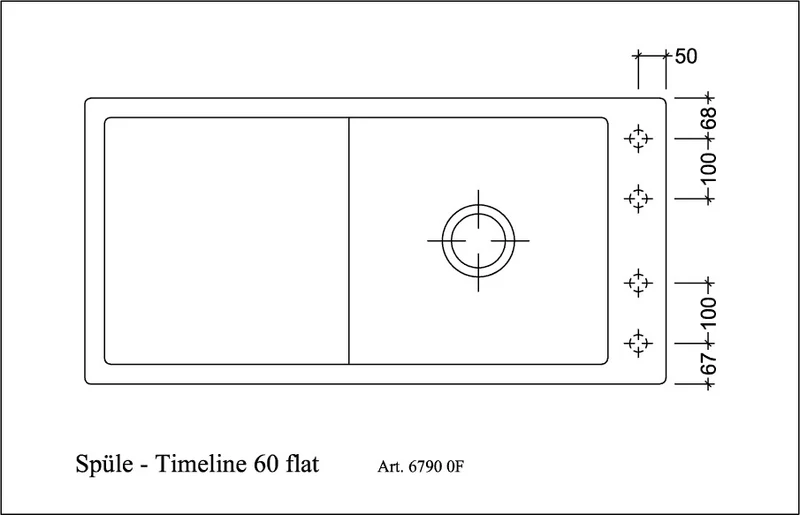 Villeroy & Boch Timeline 60 Flat Einbauspüle 965x475mm Ebony CeramicPlus reversibel