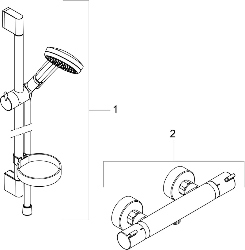 HANSGROHE Brausekombi CROMA 100 ECOSTAT COMFORT Bsta Unica´C chr