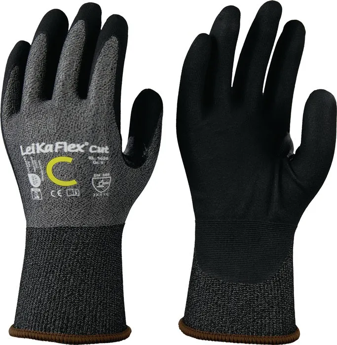 LEIPOLD Schnittschutzhandschuhe LeiKaFlex® CUT RL 1636 Größe 9 grau/schwarz 12 Paar ( 4000391394 )