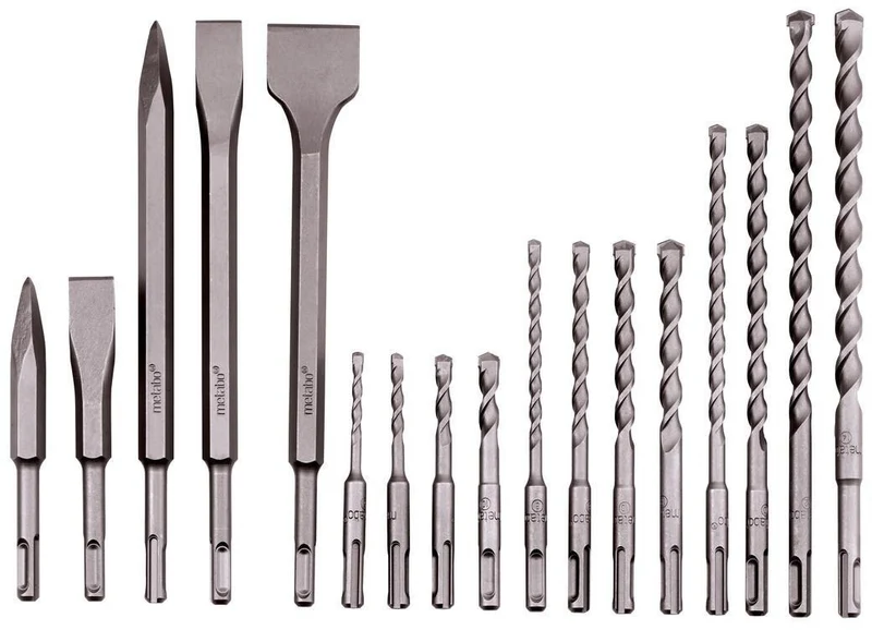 METABO Bohrer-/Meißelset SDS-plus 17-teilig für Beton, Mauerwerk und Naturstein