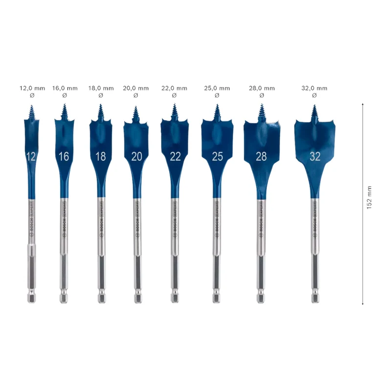 Bosch EXPERT SelfCut Speed Flachfräsbohrer Set 12 - 32 mm 8 tlg. ( 2608900335 ) für Holz