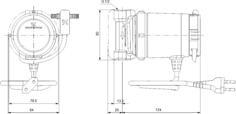 GRUNDFOS Zirkulationspumpe COMFORT 15-14 B TA – Hocheffizienz Trinkwarmwasser-Pumpe mit AUTOadapt