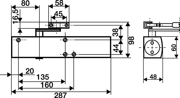 GEZE Scherentürschließer TS 4000 silber EN 5-7 ( 3325039057 )