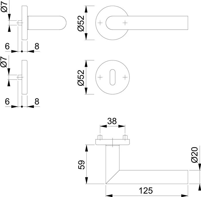 HOPPE Rosettengarnitur Amsterdam E1400Z/42KV/42KVS Edelstahl F9714M ( 3000209761 )