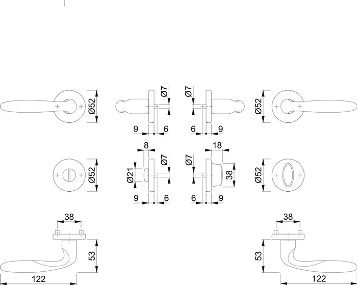 HOPPE Rosettengarnitur Verona M151/42KV/42KVS Messing F71 ( 3000253734 )