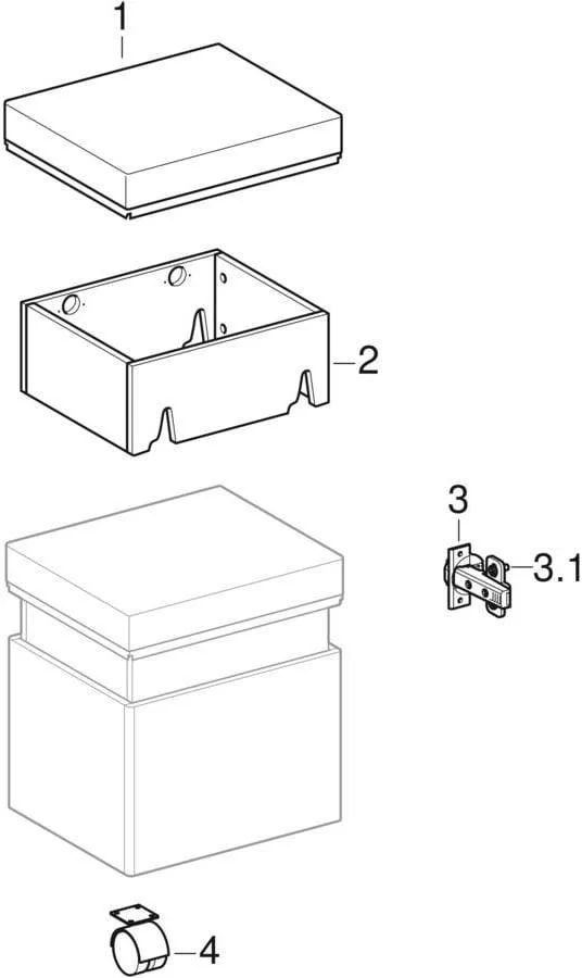 Geberit Renova Comfort Hocker – Weiß Matt, Höhenverstellbar mit Rollen & Stauraum