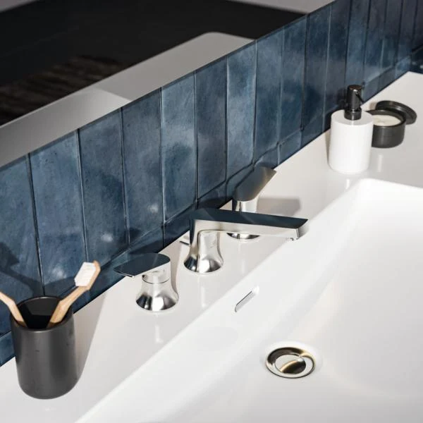 Ideal Standard Möbelwaschtisch La Dolce Vita 1260 mm mit 3 Hahnlöchern, Überlauf und Ablage rechts Weiß