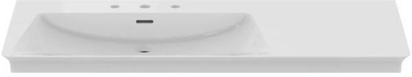 Ideal Standard Möbelwaschtisch La Dolce Vita 1260 mm mit 3 Hahnlöchern, Überlauf und Ablage rechts Weiß
