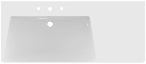 Ideal Standard Möbelwaschtisch La Dolce Vita 1260 mm mit 3 Hahnlöchern, Überlauf und Ablage rechts Weiß