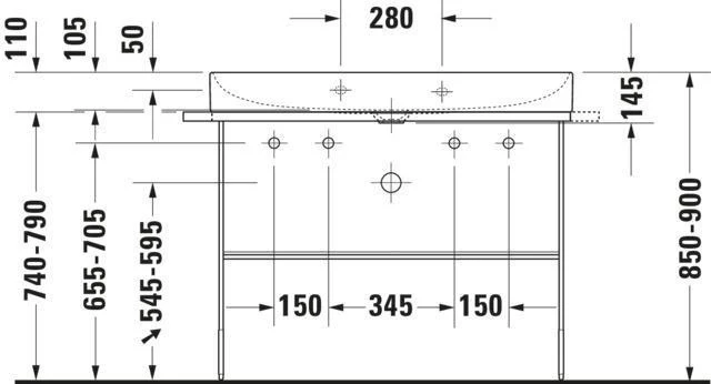 DURAVIT Metallkonsole BS f.DuraSq. f. 235310