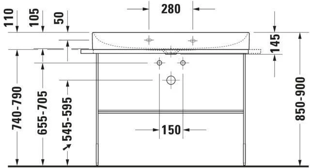DURAVIT Metallkonsole BS f.DuraSq. f. 235310