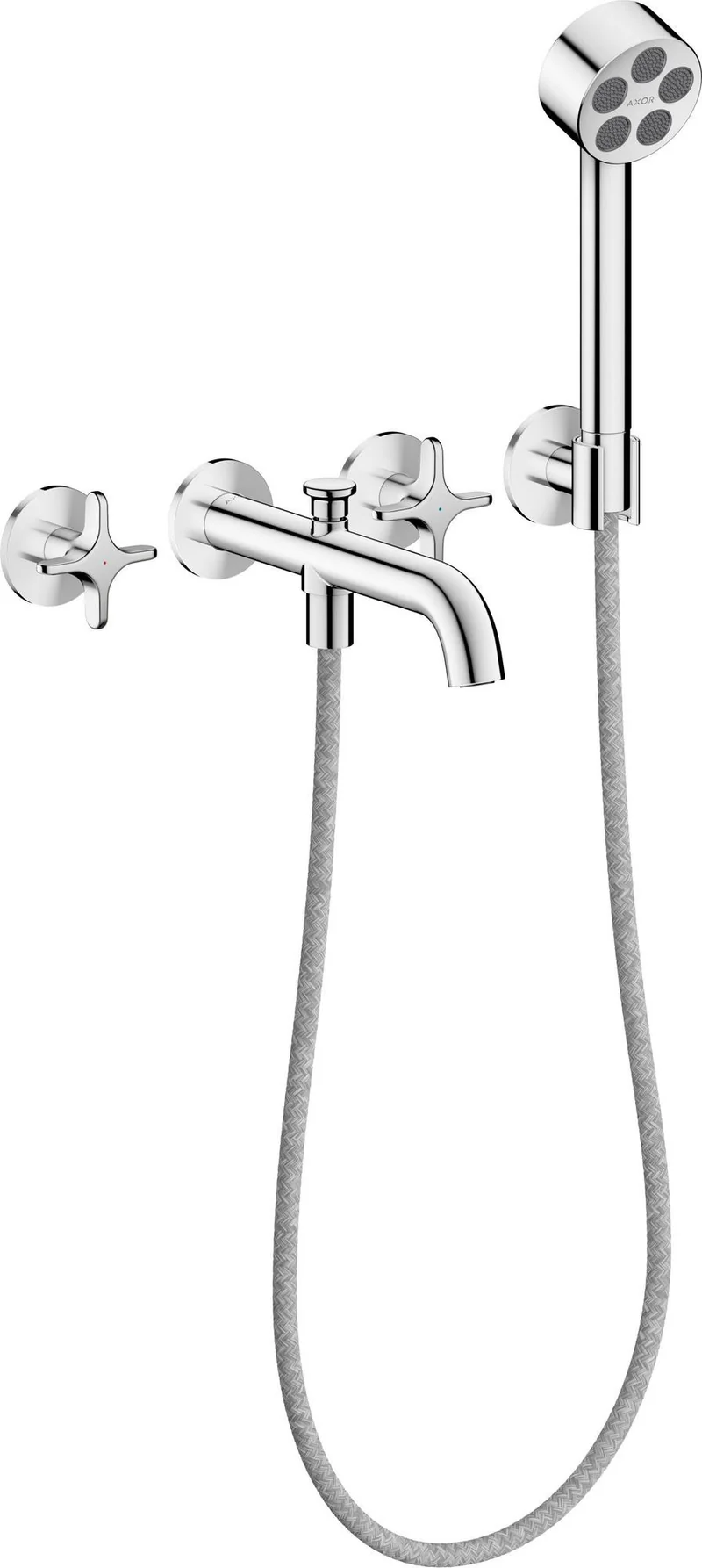 AXOR One 3-Loch Wannenarmatur Unterputz mit Handbrause