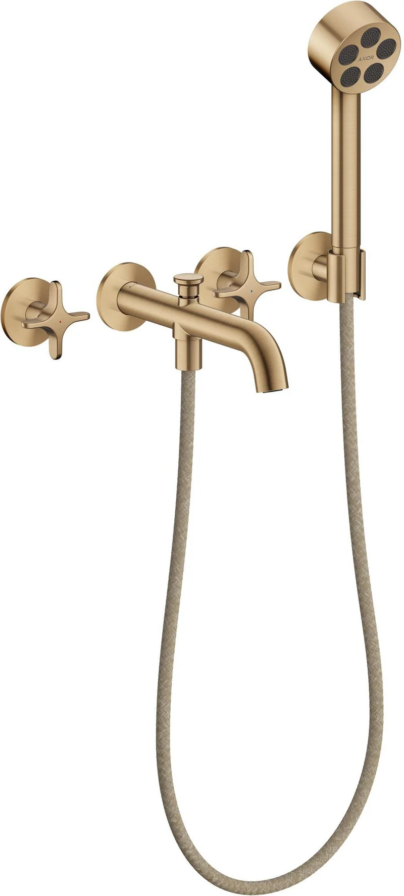 AXOR One 3-Loch Wannenarmatur Unterputz mit Handbrause