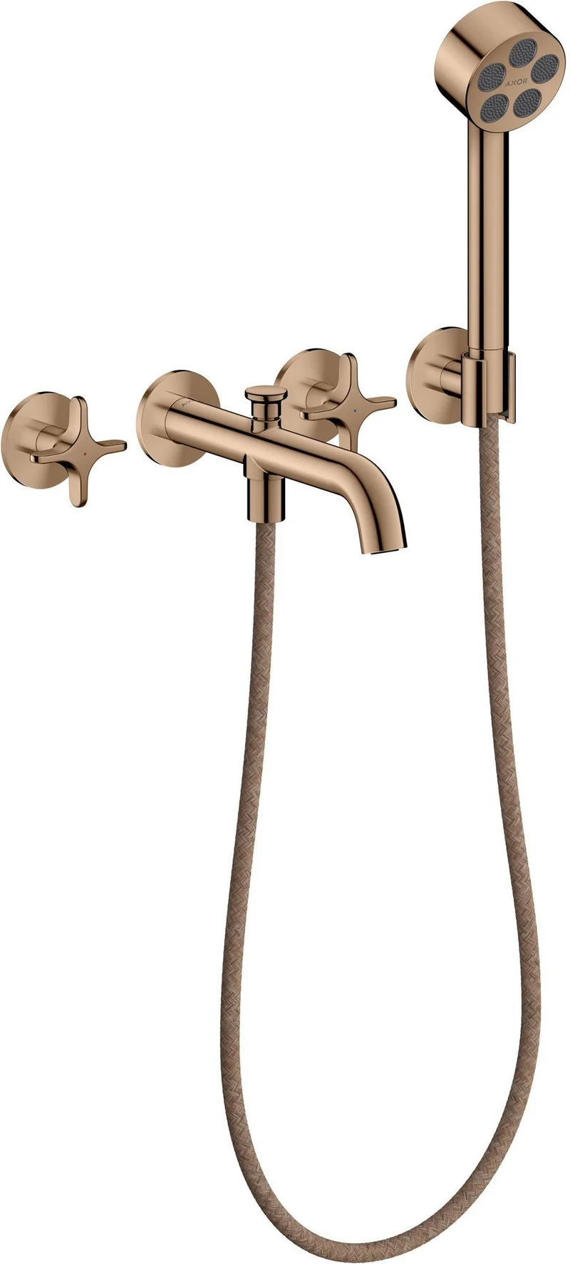 AXOR One 3-Loch Wannenarmatur Unterputz mit Handbrause