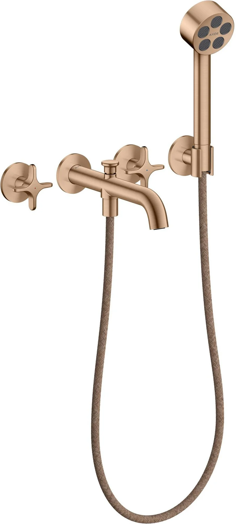 AXOR One 3-Loch Wannenarmatur Unterputz mit Handbrause