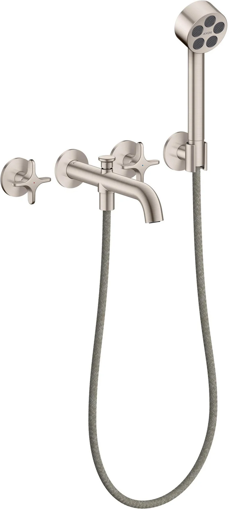 AXOR One 3-Loch Wannenarmatur Unterputz mit Handbrause