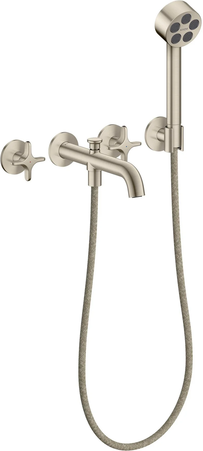 AXOR One 3-Loch Wannenarmatur Unterputz mit Handbrause