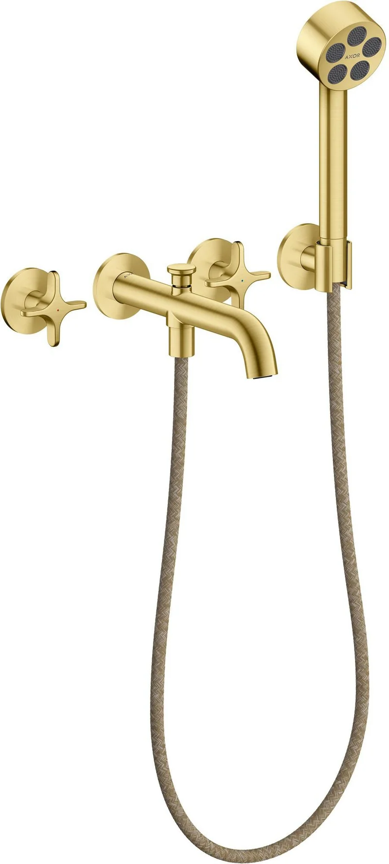 AXOR One 3-Loch Wannenarmatur Unterputz mit Handbrause