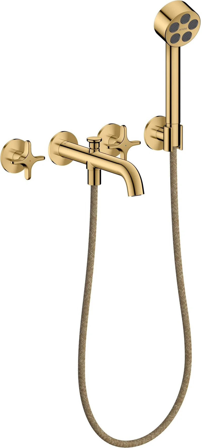 AXOR One 3-Loch Wannenarmatur Unterputz mit Handbrause