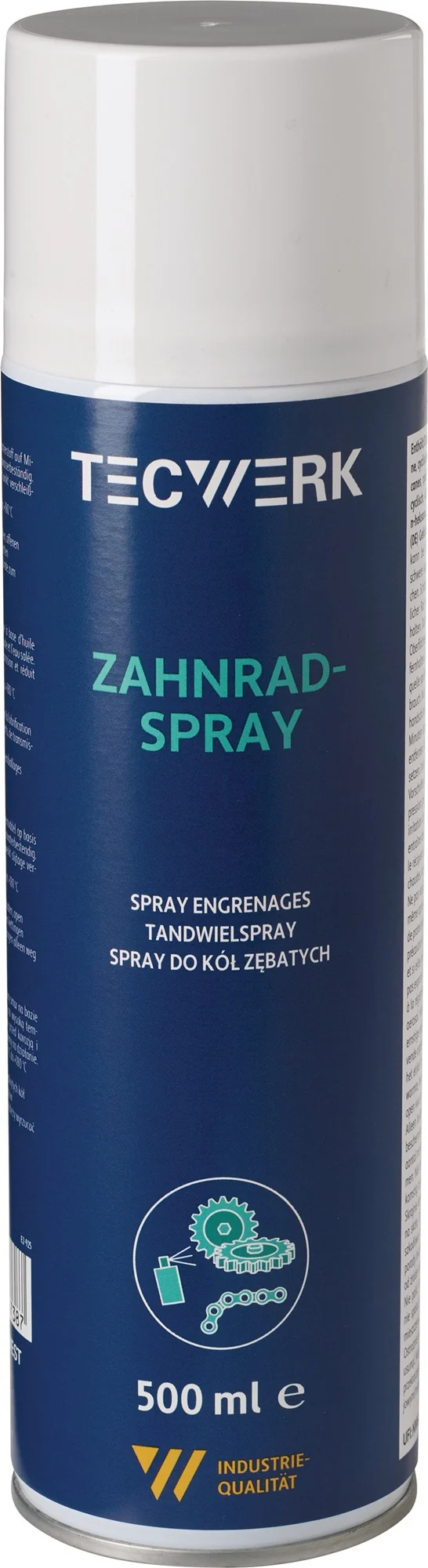 TECWERK Zahnradspray 500 ml schwarz – 6er-Pack, bitumenfrei, hitze- und salzwasserbeständig