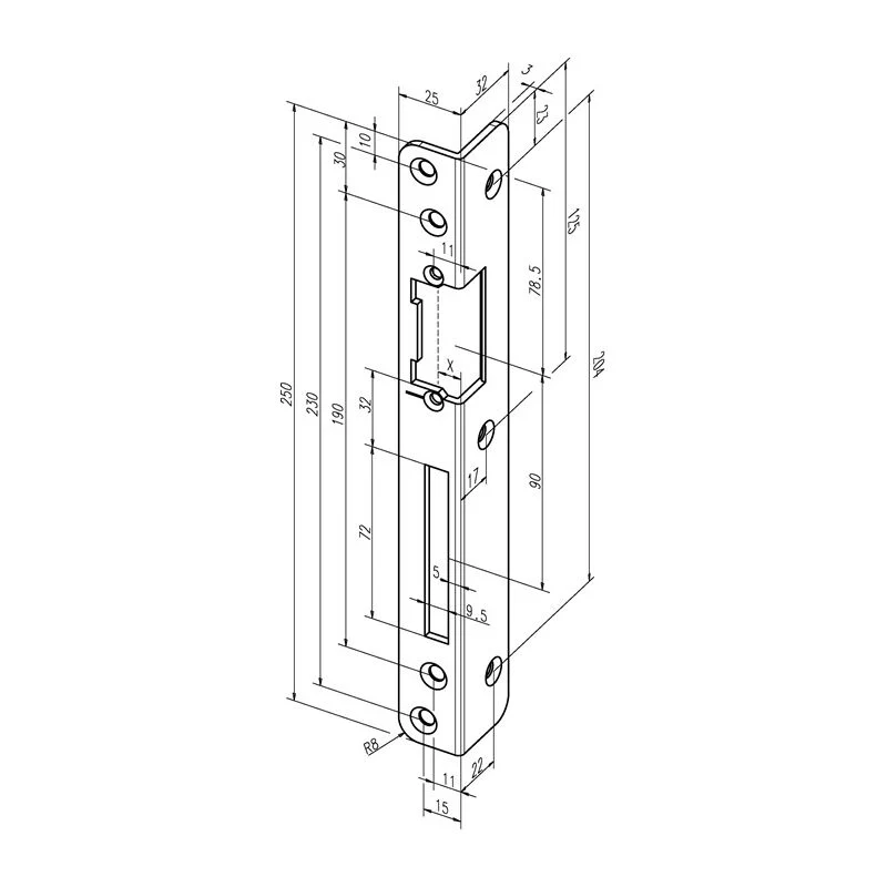 ASSA ABLOY Sicherheits-Winkelschließblech 069 Stärke 3 mm ( 3324034072 )