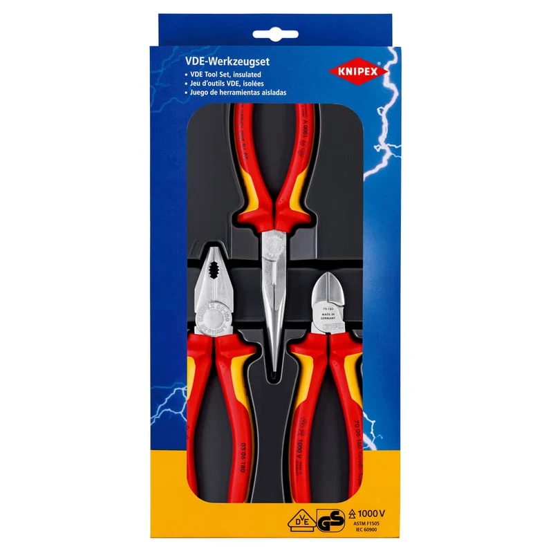 KNIPEX Zangensatz Elektro-Paket Inhalt 3-teilig VDE ( 4000794416 )